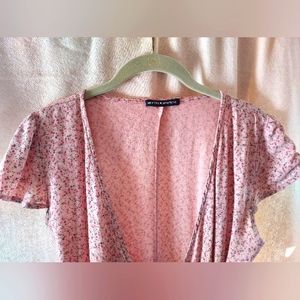 Brandy Melville pink wrap midi dress